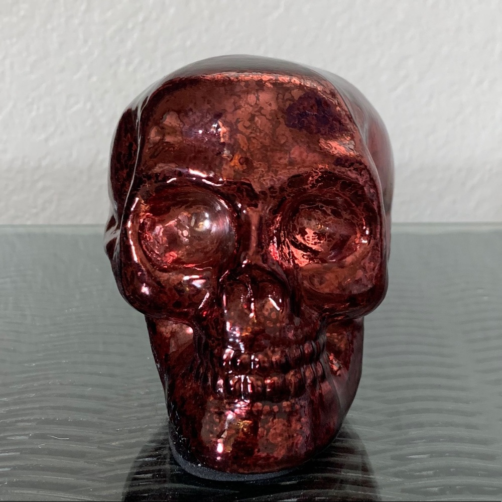 Mercury glass skull